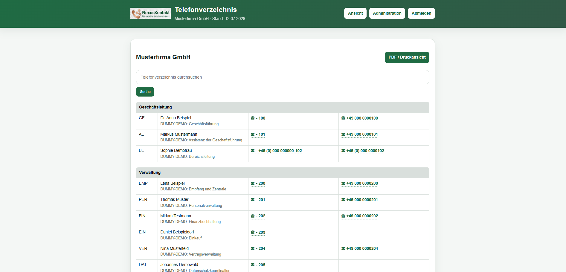 Screenshot zu NexusKontakt